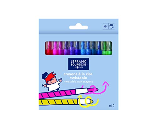Lefranc & Bourgeois 301319 Schulfarben Wachsmalstifte mit drehbarer Mine, lebendige Farben für Kinder ab 4 Jahren, Malen ohne Bleistiftspitzer, Buntstifte im Set - 12 Stück Lefranc & Bourgeois 301319 Schulfarben Wachsmalstifte mit drehbarer Mine, lebendige Farben für Kinder ab 4 Jahren, Malen ohne Bleistiftspitzer, Buntstifte im Set - 12 Stück von Lefranc Bourgeois