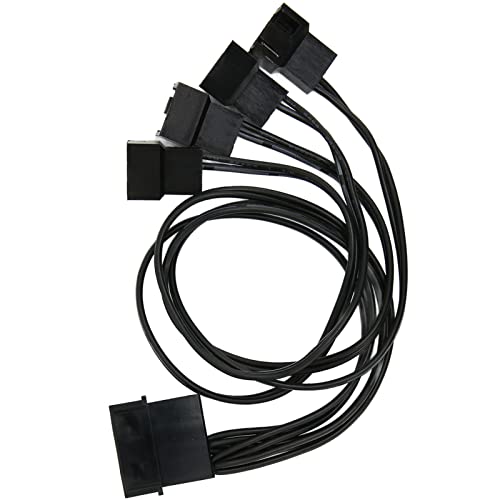 Leftwei Langlebiges PWM-Lüfter-Splitter-Adapterkabel für PC, 4-poliges/3-poliges Lüfter-PWM-Anschluss-Verlängerungskabel für Desktop-Computer (34 cm) von Leftwei