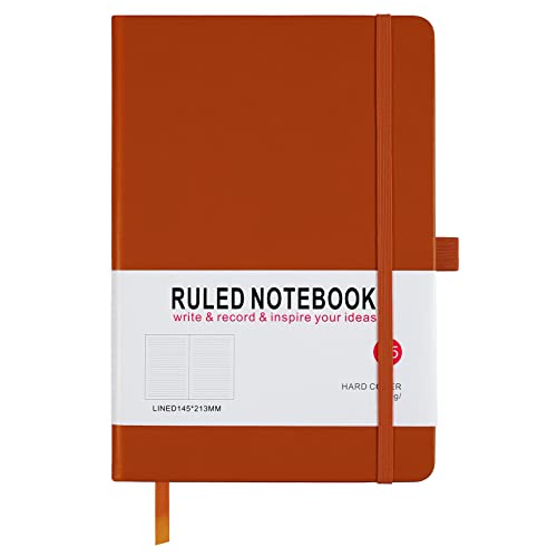 Notizbuch A5, Journal A5 Notizbuch Notizblock PU-Leder Hardcover Tagebuch Notizbuch für Büro Schule Zuhause Geschäft Schreiben & Notizen 200 Seiten (100 Blatt)-Braun von Lefute