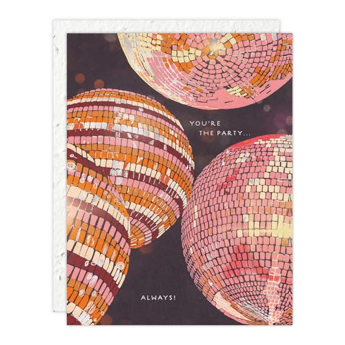 Legacy Disco Birthday 5.5x4.25 Paper Seedling Greeting Cards Pack of 4 von Legacy