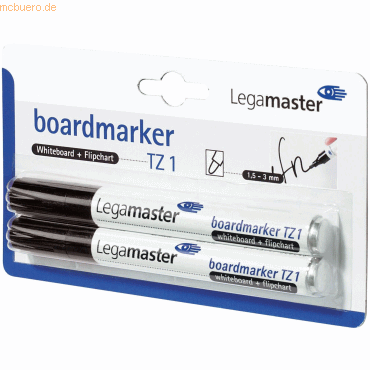 10 x Legamaster Boardmarker TZ 1 nachfüllbar 1,5-3mm schwarz VE=2 Stüc von Legamaster