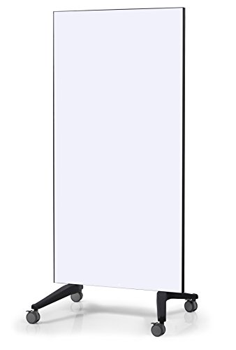 Legamaster 7-105100 Mobile Glasboard, doppelseitige Glas-Magnettafel auf Rollen, 90 x 195 cm, weiß von Legamaster