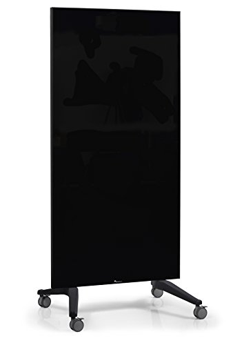Legamaster 7-105200 Mobile Glasboard, doppelseitige Glas-Magnettafel auf Rollen, 90 x 195 cm, schwarz von Legamaster