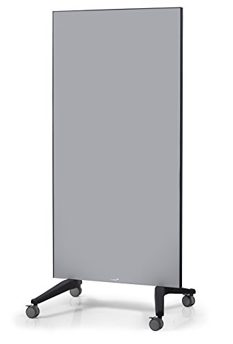 Legamaster 7-105400 Mobile Glasboard, doppelseitige Glas-Magnettafel auf Rollen, 90 x 195 cm, grau von Legamaster