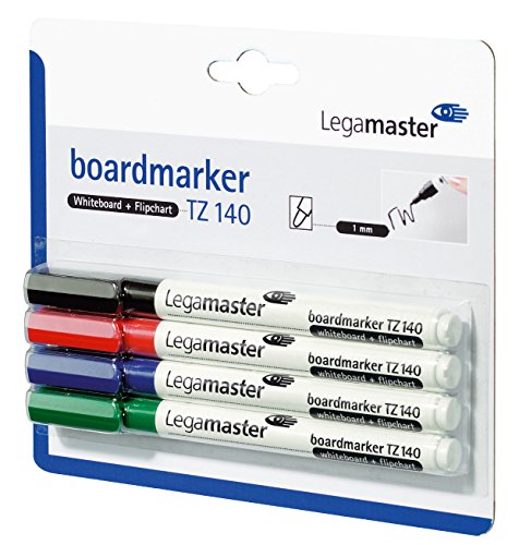 Legamaster 7-114094-4 Boardmarker TZ 140, sehr dünne Strichbreite von ca. 1 mm, 4er Blister, 4-farbig sortiert von Legamaster