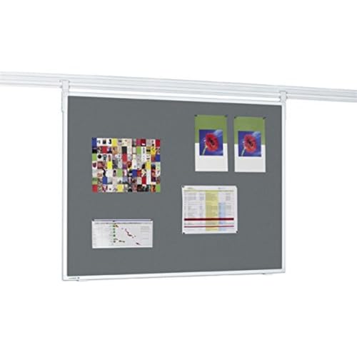 Legamaster 7-301654 Pinboard für Legaline Professional Wandschienensystem, Textil-Oberfläche, 120 x 90 cm, grau von Legamaster