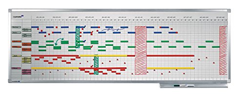 Legamaster 7-404100 Professional Jahresplaner im Ganzjahresformat, emailliertes, leichtes Whiteboard bedruckt mit Kalenderraster, 50 x 150 cm von Legamaster