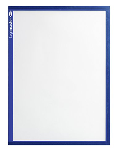 Legamaster 7-635603 Magnetische Dokumentmappen, DIN A4, 5 Stück, blauer Rahmen, transparente PVC-Fläche von Legamaster