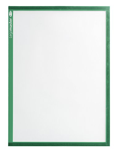Legamaster 7-635604 Magnetische Dokumentmappen, DIN A4, 5 Stück, grüner Rahmen, Transparente PVC-Fläche von Legamaster