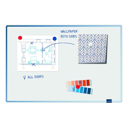 Legamaster Accents Whiteboard - weiß - 30 x 40 cm - leichte, beschreibbare Magnetwand mit blauem Design-Rahmen - FSC-zertifizierte Materialien von Legamaster