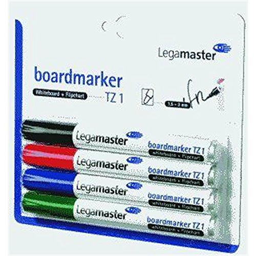 Legamaster Boardmarker TZ 1 4er Set, nachfüllbar, 1,5-3 mm, Blister mit Etui von Legamaster