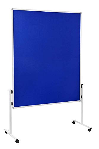 Legamaster Economy Moderationswand - blau - 150x120 cm - doppelseitig, mit Filz bezogenes Pinboard - einsetzbar als Trennwand - inkl. 4 feststellbaren Rollen von Legamaster