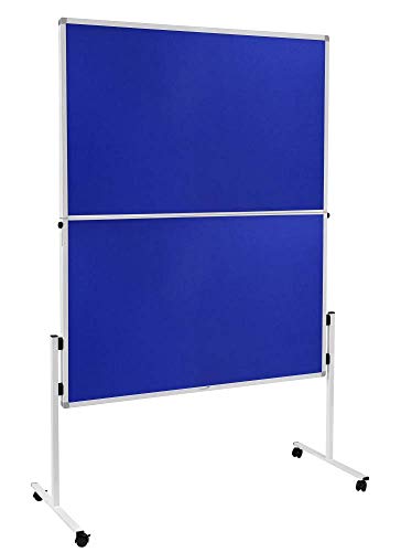 Legamaster Economy Moderationswand klappbar - blau - 150x120 cm - doppelseitig, mit Filz bezogenes Pinboard - einsetzbar als Trennwand - inkl. 4 feststellbaren Rollen von Legamaster