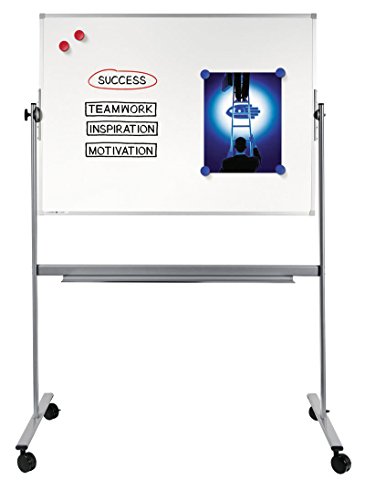 Legamaster Economy Plus Stativ-Drehtafel - weiß - 90 x 120 cm - mobiles, wendbares Whiteboard - bakterienresistent, magnetisch und beschreibbar - inkl. Zubehör von Legamaster