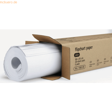 Legamaster Flipchart-Papier 65x98cm 20 Blatt blanko VE=5 Stück Legamaster Flipchart-Papier 65x98cm 20 Blatt blanko VE=5 Stück von Legamaster
