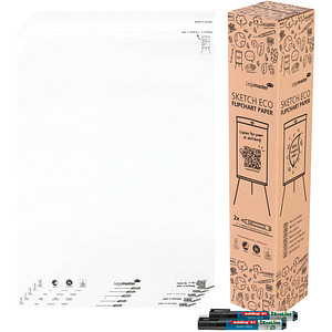 Legamaster Flipchart-Papier SKETCH ECO blanko 65,0 x 98,0 cm, 20 Blatt, 5 Blöcke von Legamaster