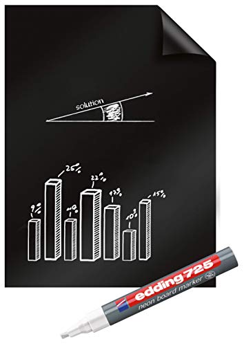 Legamaster Magic-Chart Blackboard Folie - statisch selbsthaftend - mattschwarz - 80x60cm - inkl. 1 Kreidemarker - 25 Folienblätter auf einer Rolle Legamaster Magic-Chart Blackboard Folie - statisch selbsthaftend - mattschwarz - 80x60cm - inkl. 1 Kreidemarker - 25 Folienblätter auf einer Rolle von Legamaster