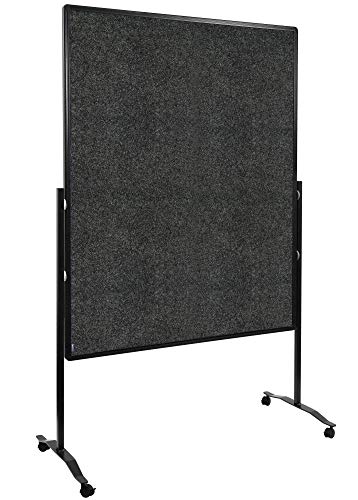 Legamaster Premium Plus Moderationswand - anthrazit - 150x120 cm - doppelseitig, mit Filz bezogenes Pinboard - einsetzbar als Trennwand - inkl. 4 feststellbaren Rollen und einklickbaren Papierhaken von Legamaster
