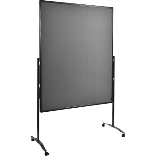 Legamaster Premium Plus Moderationswand - grau - 150x120 cm - doppelseitig, mit Filz bezogenes Pinboard - einsetzbar als Trennwand - inkl. 4 feststellbaren Rollen und einklickbaren Papierhaken von Legamaster