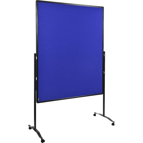 Legamaster Premium Plus Moderationswand - marineblau - 150x120 cm - doppelseitig, mit Filz bezogenes Pinboard - einsetzbar als Trennwand - inkl. 4 feststellbaren Rollen und einklickbaren Papierhaken von Legamaster