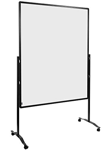 Legamaster Premium Plus Moderationswand - weiß - 150x120 cm - doppelseitig, Pinboard mit kartonkaschierter Oberfläche - einsetzbar als Trennwand - inkl. 4 feststellbaren Rollen und Papierhaken von Legamaster
