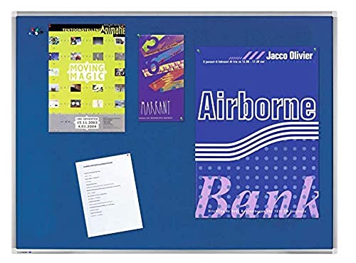Legamaster Premium Textiltafel - blau - 90x120cm - Pinnwand zum Aufhängen inklusive Wandhalterung - aus Filz mit Aluminiumrahmen zum Anheften von Notizen von Legamaster