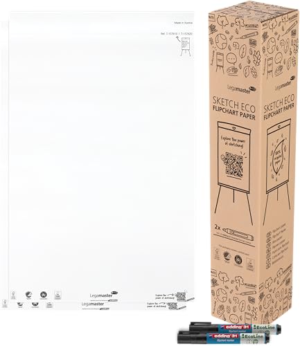 Legamaster SKETCH ECO Flipchart Papierblock, 2x 50 Blatt, inkl. 2 edding 31 EcoLine Flipchart-Marker Legamaster SKETCH ECO Flipchart Papierblock, 2x 50 Blatt, inkl. 2 edding 31 EcoLine Flipchart-Marker von Legamaster