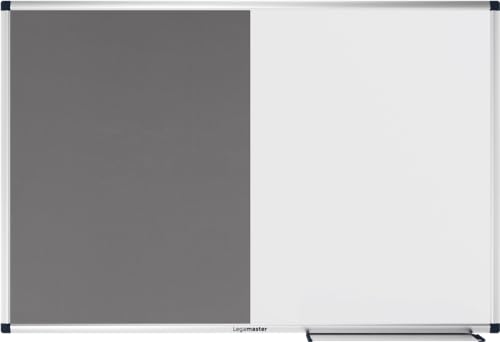 Legamaster UNITE Kombiboard - 60x90cm - grau – Whiteboard-Korkkombination – Whiteboard magnetisch und beschreibbar – Korktafel zum anpinnen von Bildern und Plänen aus 100% Naturkork von Legamaster