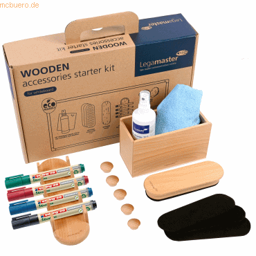 Legamaster Whiteboard-Starterkit Wooden magnetisch Legamaster Whiteboard-Starterkit Wooden magnetisch von Legamaster