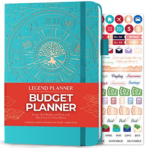 Legend Budget Planer - Deluxe Finanzplaner Organizer & Budgetbuch - planer Kontobuch & Ausgaben-Tracker Notizbuch Tagebuch für Haushalt Monatsplaner & persönliche Finanzen - Türkis von Legend Planner