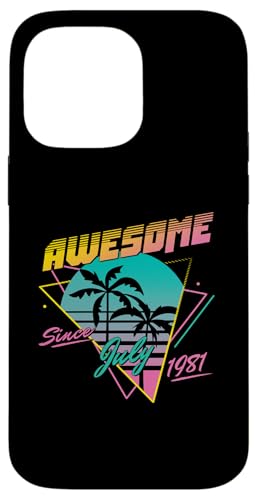 Awesome Since July 1981 Hülle für iPhone 14 Pro Max von Legend Since Birthday Retro Palm