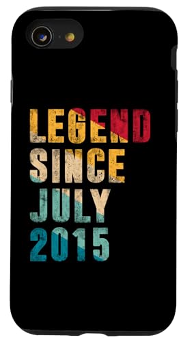 10 Jahre alte Legende seit Juli 2015 Vintage 10. Geburtstag Hülle für iPhone SE (2020) / 7 / 8 von Legend Since Retro Vintage Birthday Gifts By Mj