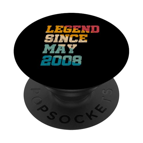 17 Jahre alte Legende seit Mai 2008, 17. Geburtstag von Vintage PopSockets Klebender PopGrip von Legend Since Retro Vintage Birthday Gifts By Mj
