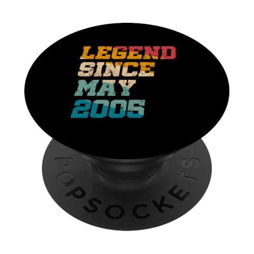 20 Jahre alte Legende seit Mai 2005, 20. Geburtstag von Vintage PopSockets Klebender PopGrip von Legend Since Retro Vintage Birthday Gifts By Mj