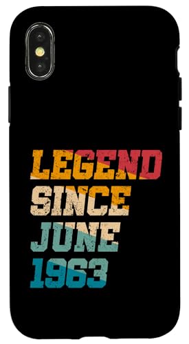 Legend Since June 1963 Lustiges 62-jähriges Retro-Alter zum 62. Geburtstag Hülle für iPhone X/XS Legend Since June 1963 Lustiges 62-jähriges Retro-Alter zum 62. Geburtstag Hülle für iPhone X/XS von Legend Since Vintage Anniversary Birthday Gifts Mj
