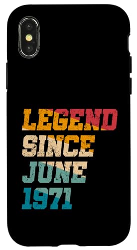 Legend Since June 1971 Lustiges 54-jähriges Retro-Alter zum 54. Geburtstag Hülle für iPhone X/XS Legend Since June 1971 Lustiges 54-jähriges Retro-Alter zum 54. Geburtstag Hülle für iPhone X/XS von Legend Since Vintage Anniversary Birthday Gifts Mj