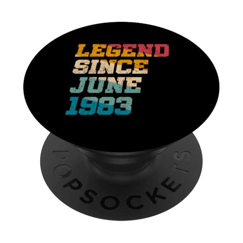 Legend Since June 1983 Lustiges 42-jähriges Retro-Alter zum 42. Geburtstag PopSockets Klebender PopGrip Legend Since June 1983 Lustiges 42-jähriges Retro-Alter zum 42. Geburtstag PopSockets Klebender PopGrip von Legend Since Vintage Anniversary Birthday Gifts Mj
