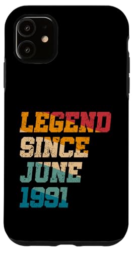 Legend Since June 1991 Lustiges 34-jähriges Retro-Alter zum 34. Geburtstag Hülle für iPhone 11 Legend Since June 1991 Lustiges 34-jähriges Retro-Alter zum 34. Geburtstag Hülle für iPhone 11 von Legend Since Vintage Anniversary Birthday Gifts Mj