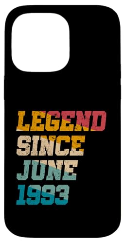 Legend Since Juni 1993 Lustiger 32. Geburtstag im Retro-Look, 32 Jahre Hülle für iPhone 14 Pro Max von Legend Since Vintage Anniversary Birthday Gifts Mj