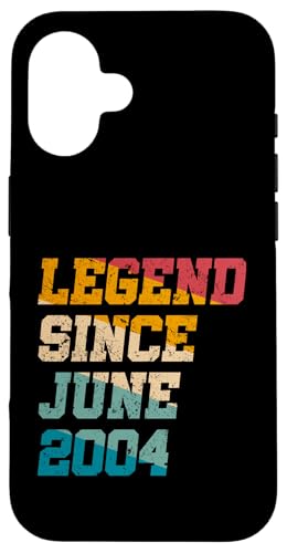 Legend Since Juni 2004 Lustiges 21-jähriges Retro-Alter zum 21. Geburtstag Hülle für iPhone 16 Legend Since Juni 2004 Lustiges 21-jähriges Retro-Alter zum 21. Geburtstag Hülle für iPhone 16 von Legend Since Vintage Anniversary Birthday Gifts Mj