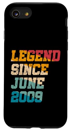 Legend Since Juni 2009 Lustiges 16-jähriges Retro-Alter zum 16. Geburtstag Hülle für iPhone SE (2020) / 7 / 8 von Legend Since Vintage Anniversary Birthday Gifts Mj