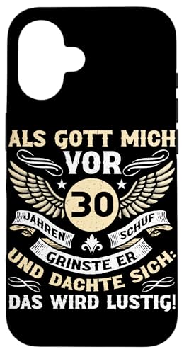 Als Gott Mich Vor 30 Jahren Schuf Grinste Er Lustig Jahrgang Hülle für iPhone 16 Als Gott Mich Vor 30 Jahren Schuf Grinste Er Lustig Jahrgang Hülle für iPhone 16 von Legendäre Geburtstagsjahrgänge seit 30 Jahren