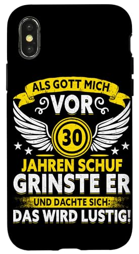 Als Gott Mich Vor 30 Jahren Schuf Grinste Er Lustig Jahrgang Hülle für iPhone X/XS Als Gott Mich Vor 30 Jahren Schuf Grinste Er Lustig Jahrgang Hülle für iPhone X/XS von Legendäre Geburtstagsjahrgänge seit 30 Jahren