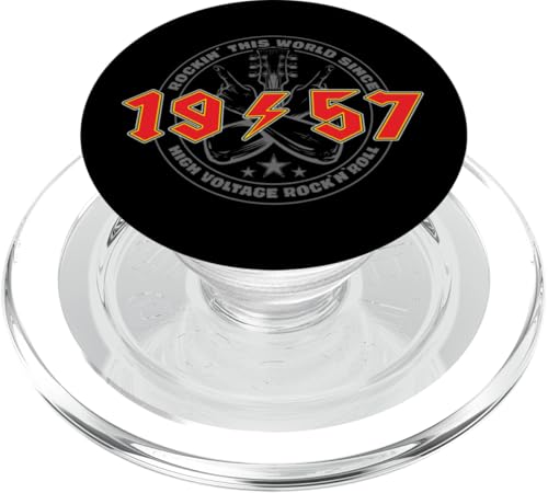 Rock'n'Roll 1957 High Voltage Retro Musik Geburtstags PopSockets PopGrip für MagSafe Rock'n'Roll 1957 High Voltage Retro Musik Geburtstags PopSockets PopGrip für MagSafe von Legendäre Retro Rock Band Shirts High Voltage