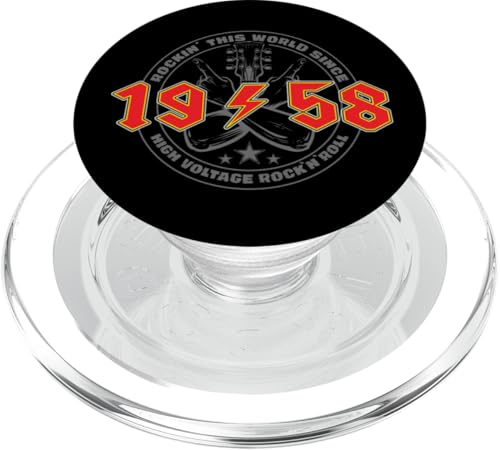 Rock'n'Roll 1958 High Voltage Retro Musik Geburtstags PopSockets PopGrip für MagSafe Rock'n'Roll 1958 High Voltage Retro Musik Geburtstags PopSockets PopGrip für MagSafe von Legendäre Retro Rock Band Shirts High Voltage