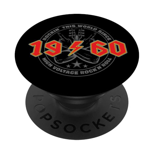 Rock'n'Roll 1960 High Voltage Retro Musik Geburtstags PopSockets Klebender PopGrip Rock'n'Roll 1960 High Voltage Retro Musik Geburtstags PopSockets Klebender PopGrip von Legendäre Retro Rock Band Shirts High Voltage