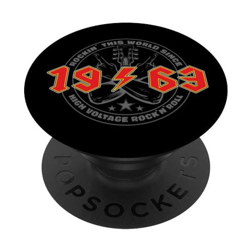 Rock'n'Roll 1963 High Voltage Retro Musik Geburtstags PopSockets Klebender PopGrip Rock'n'Roll 1963 High Voltage Retro Musik Geburtstags PopSockets Klebender PopGrip von Legendäre Retro Rock Band Shirts High Voltage
