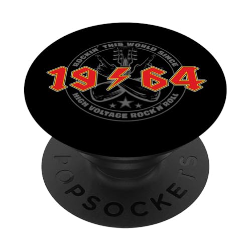 Rock'n'Roll 1964 High Voltage Retro Musik Geburtstags PopSockets Klebender PopGrip Rock'n'Roll 1964 High Voltage Retro Musik Geburtstags PopSockets Klebender PopGrip von Legendäre Retro Rock Band Shirts High Voltage