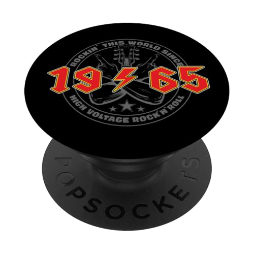 Rock'n'Roll 1965 High Voltage Retro Musik Geburtstags PopSockets Klebender PopGrip Rock'n'Roll 1965 High Voltage Retro Musik Geburtstags PopSockets Klebender PopGrip von Legendäre Retro Rock Band Shirts High Voltage