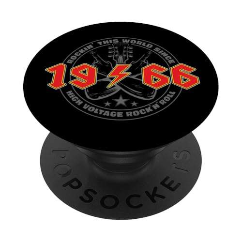 Rock'n'Roll 1966 High Voltage Retro Musik Geburtstags PopSockets Klebender PopGrip Rock'n'Roll 1966 High Voltage Retro Musik Geburtstags PopSockets Klebender PopGrip von Legendäre Retro Rock Band Shirts High Voltage